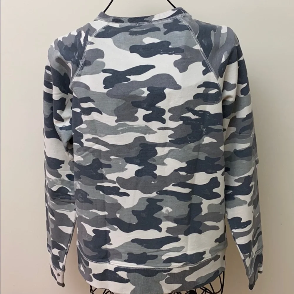J. Crew Pullover Sweatshirt Camouflage Long Sleeve Gray M Medium